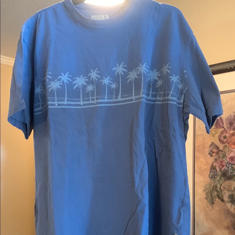 Blue Palm Tree Graphic Men's Shirt